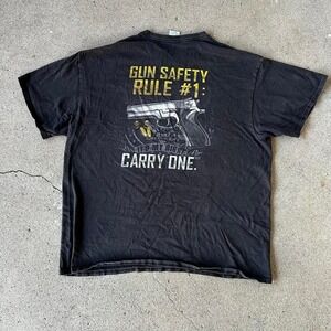 Y2K pistol gun graphic tee shirt tshirt Size XL
